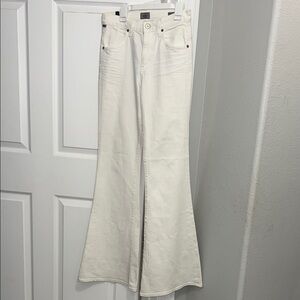 Citizens of Humanity Cream Midrise Super Flare Jeans